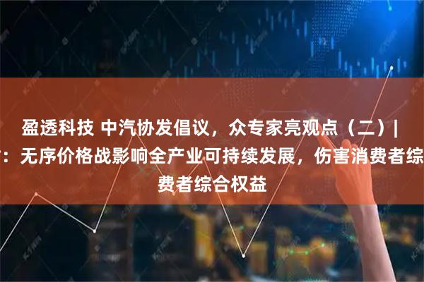 盈透科技 中汽协发倡议，众专家亮观点（二）| 崔东树：无序价格战影响全产业可持续发展，伤害消费者综合权益